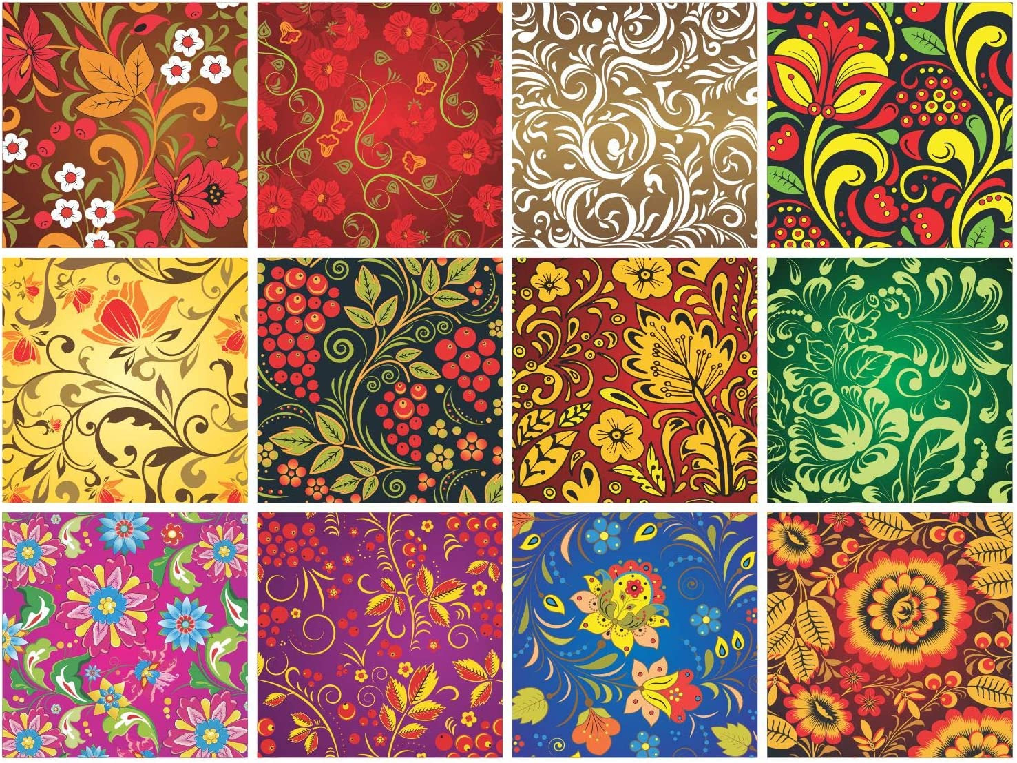 Mexican Talavera Decorative Floral Stickers - (Pack of 24) 6X6 Inch Peel and Sti