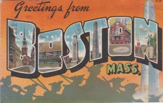 Large Letter Greetings From BOSTON, Massachusetts