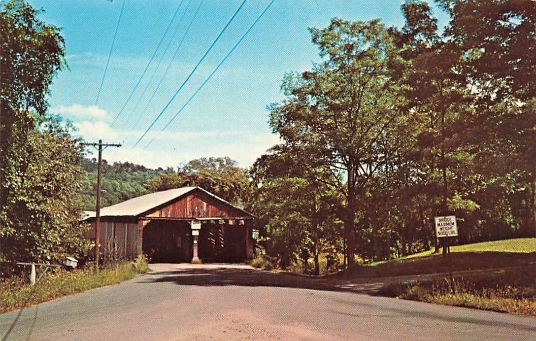 Postcard Pulpmill Covered Bridge Middlebury Vermont