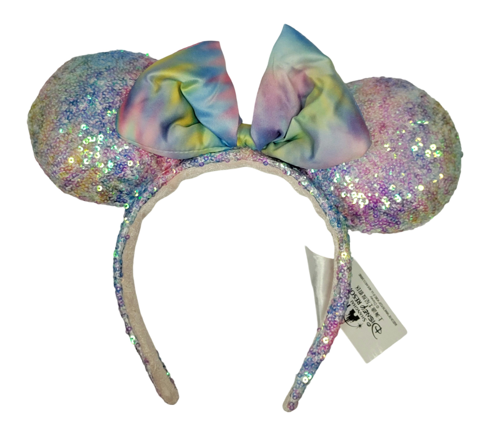 Disney Parks Sequin Pastel Rainbow Tie Dye Headband Ears Minnie Mouse US Ship