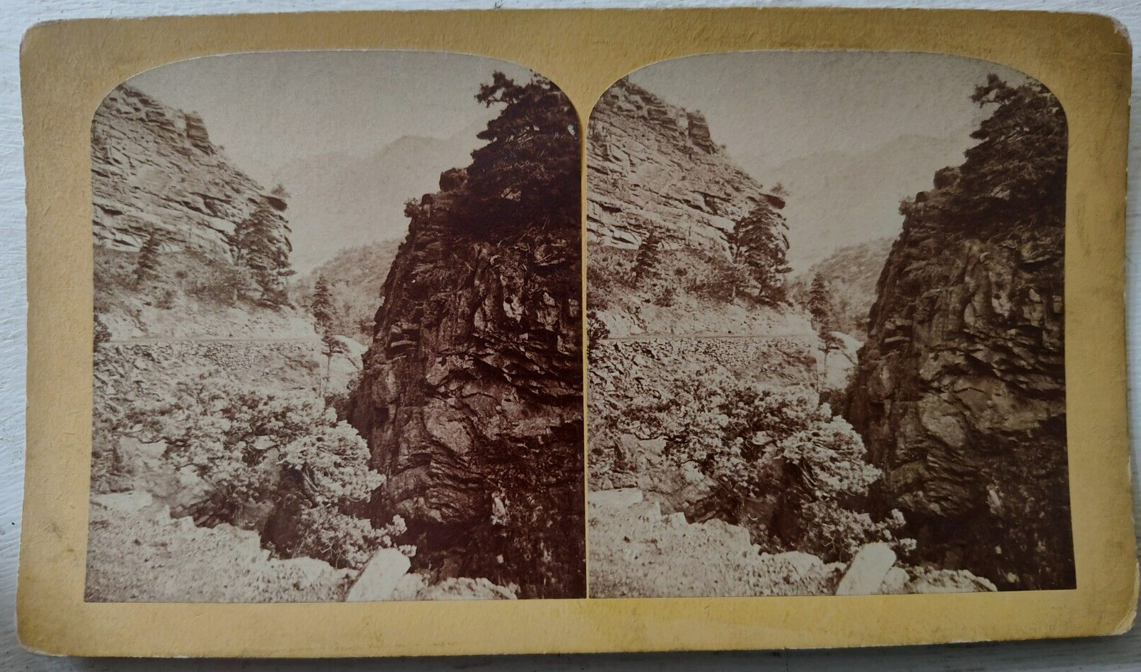 Ute Pass Manitou Colorado 1870s Gurnsey\'s Rocky Mountain 4 x 7 Stereoview