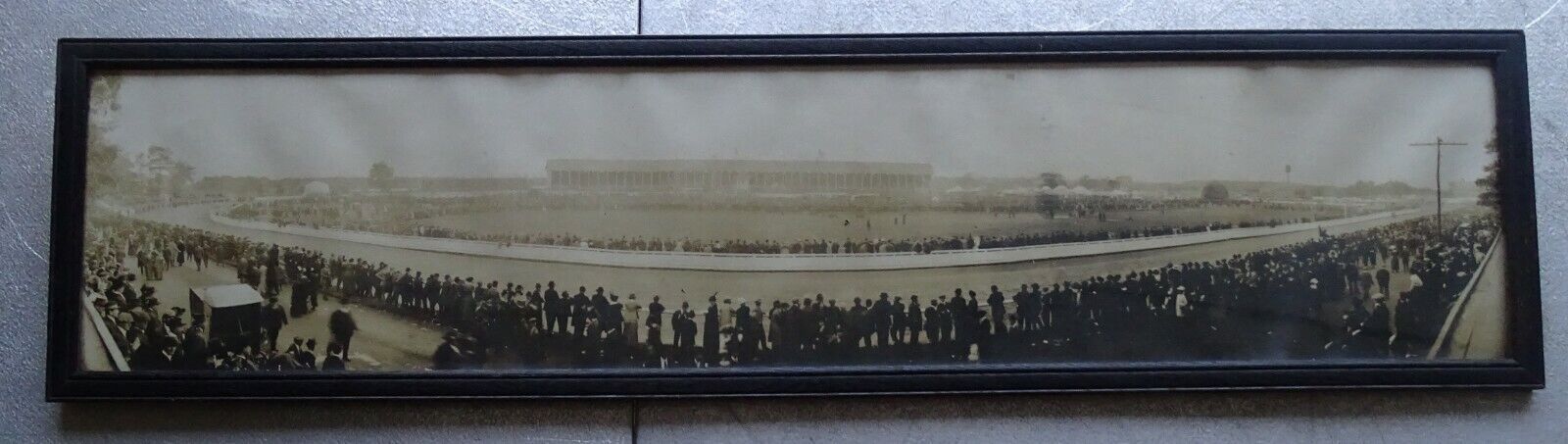 Brockton Fair (Mass.) early 1900's framed 3-foot-long panoramic photograph (Ma.)