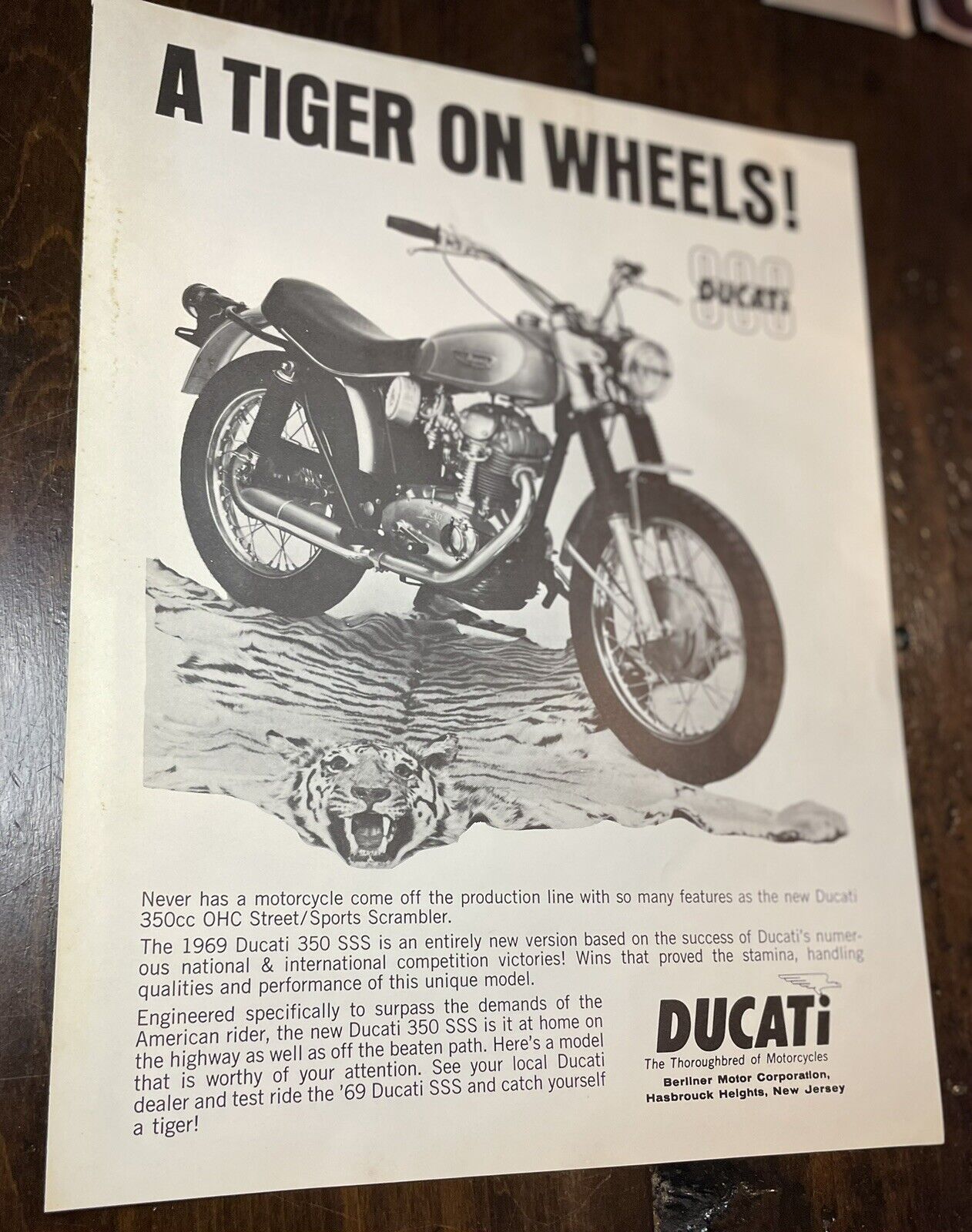 1969 Ducati Street Sports Scrambler 350 SSS - Vintage Motorcycle Ad