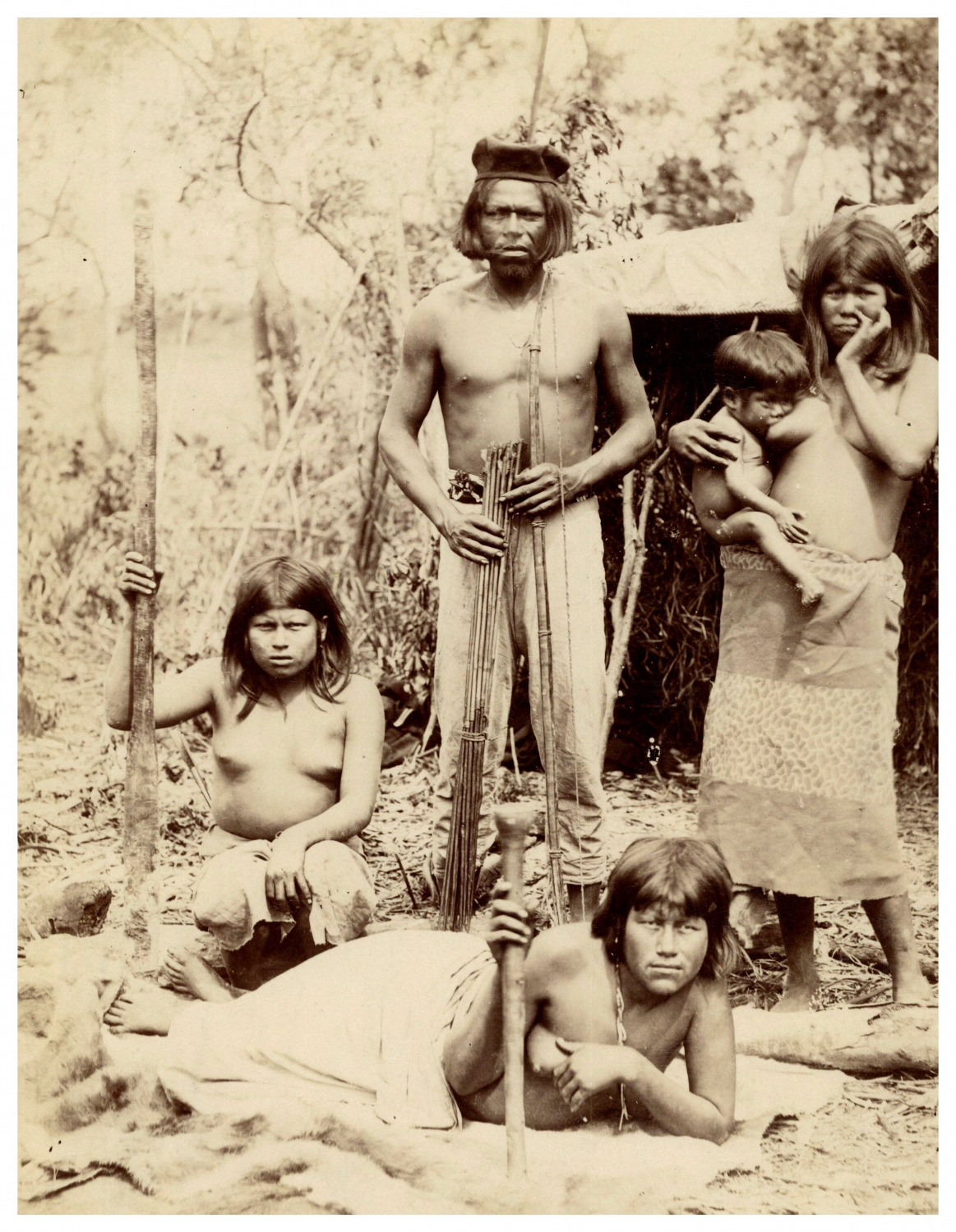 Toba Indian Group of Gran Chaco, Argentina, South America Vintage pr