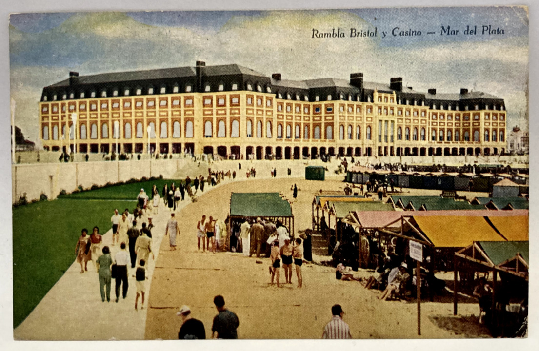Rambla Bristol, Casino, Mar Del Plato, Argentina Vintage Postcard