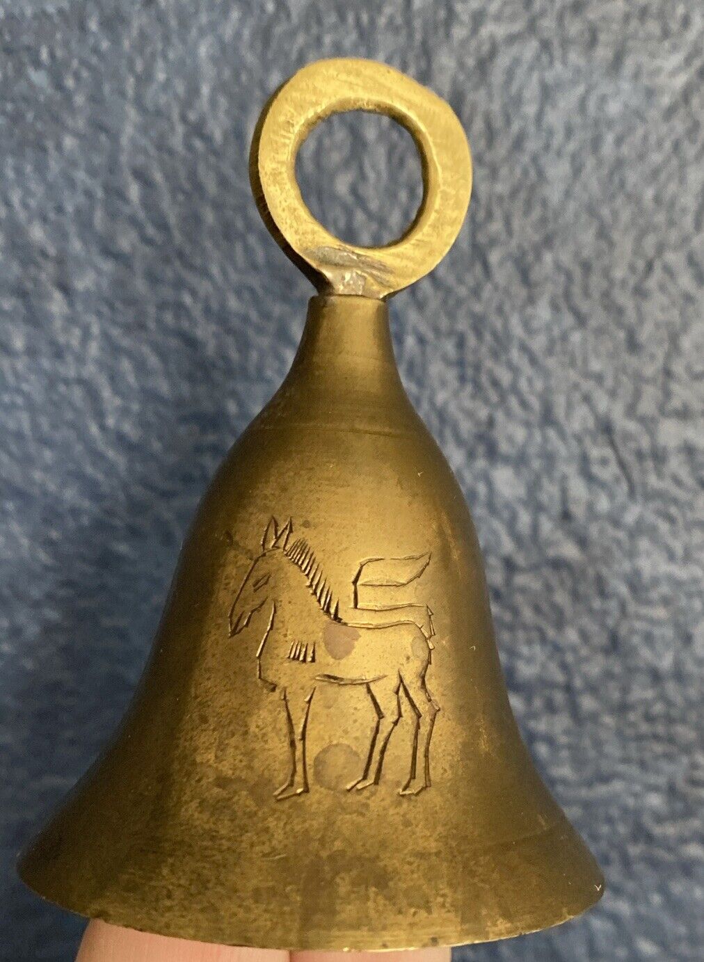 Antque Vintage Solid Brass Engraved Bell UNICORN 3\
