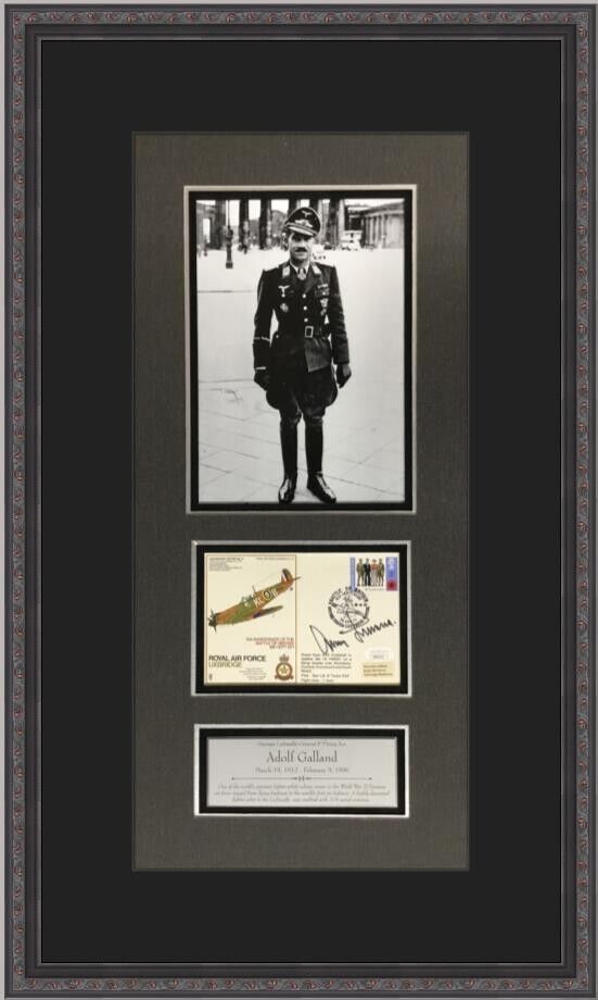 General Adolf Galland (WWII German Ace) signed custom framed display-JSA