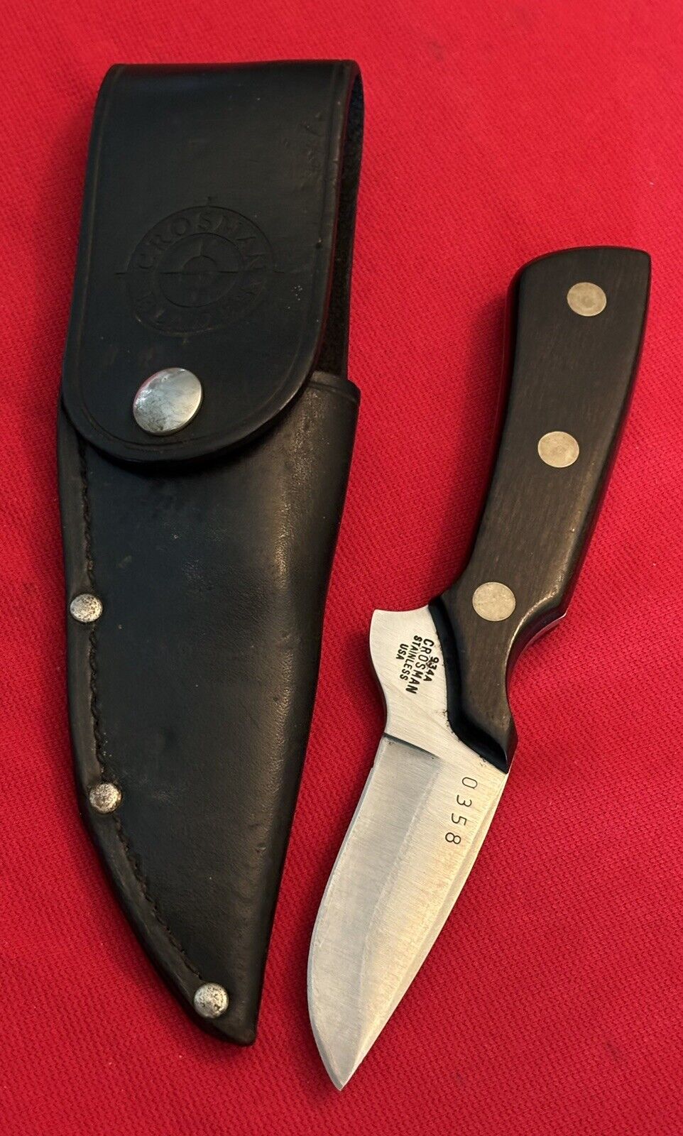 CROSMAN - RARE FIXED BLADE SERIAL #0358 - MADE IN 1982 EXCELLENT VINTAGE 