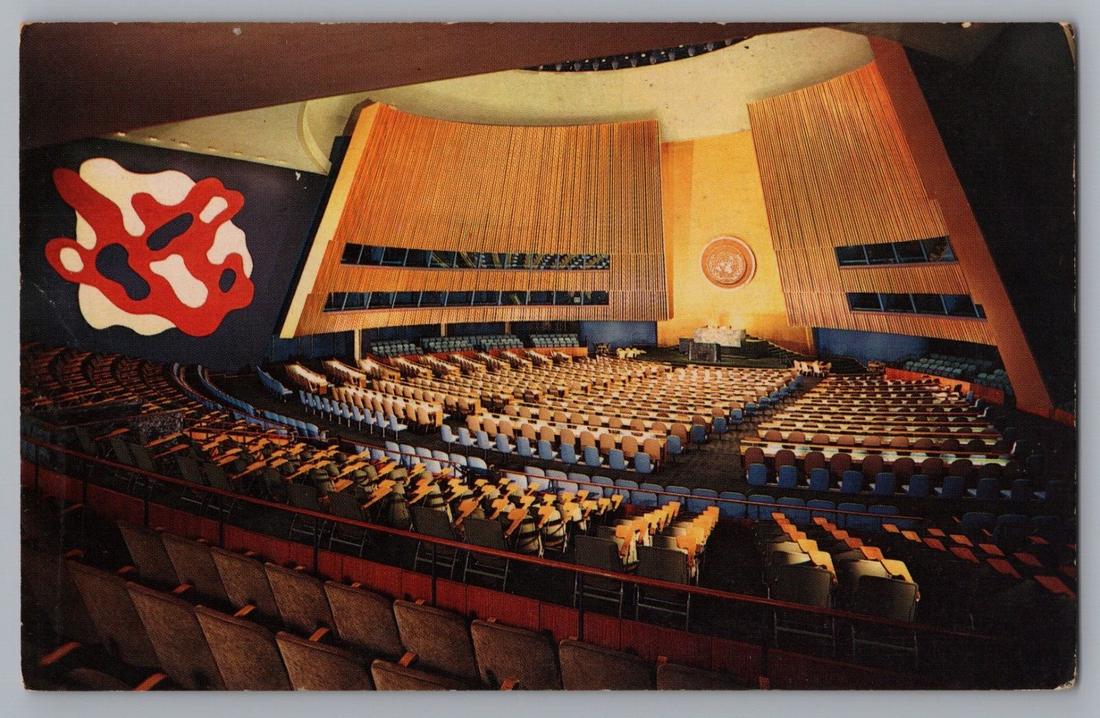United Nations General Assembly Hall UN Headquarters Manhattan New York Postcard