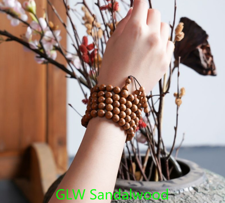 8mm*108 Real Indian Sandalwood Bracelet Malas Meditation Sandalwood Prayer Beads