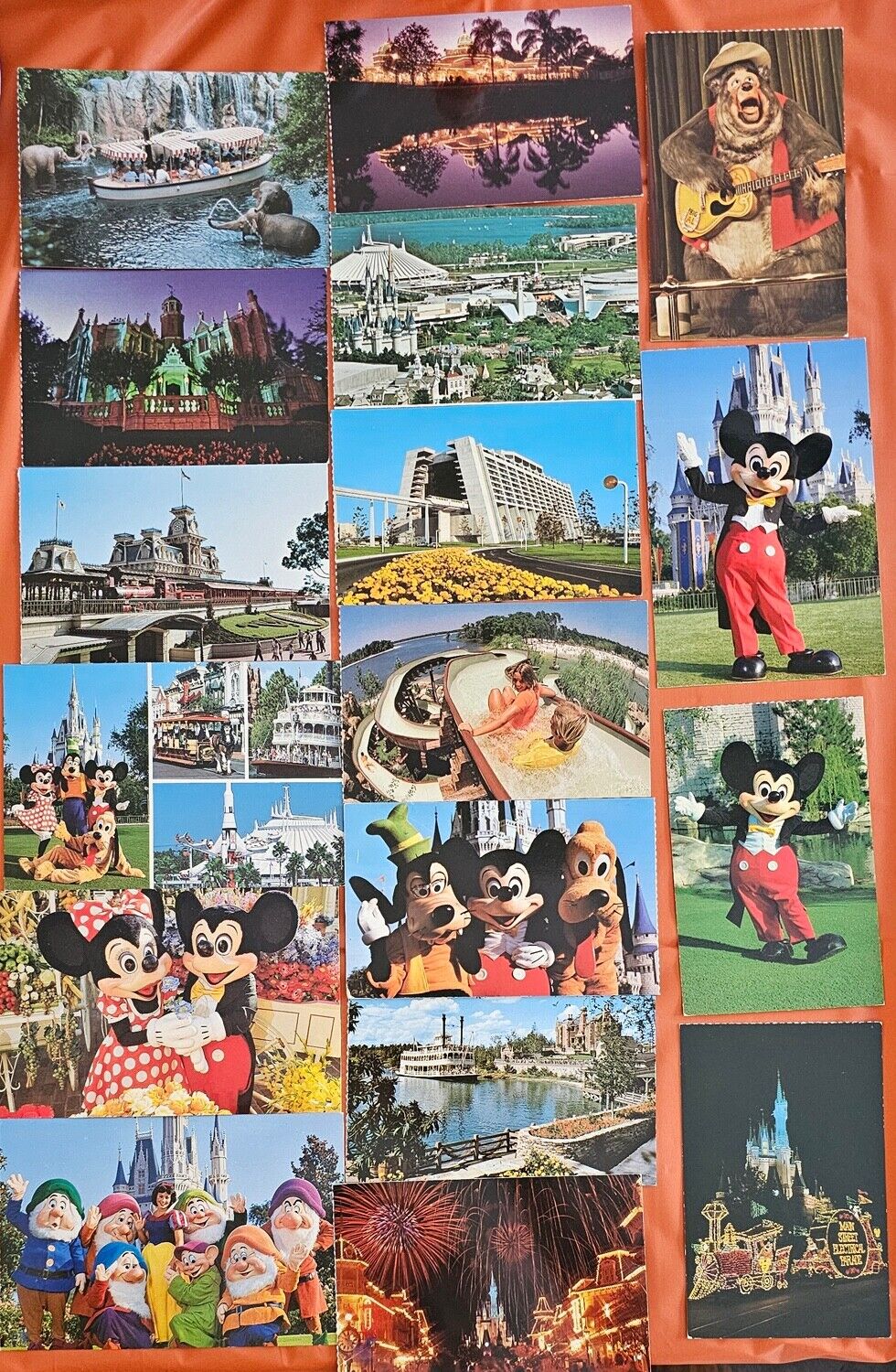 Lot of 17 Vintage Walt Disney World Post Cards 1980s Unused Mickey Big Al Jungle