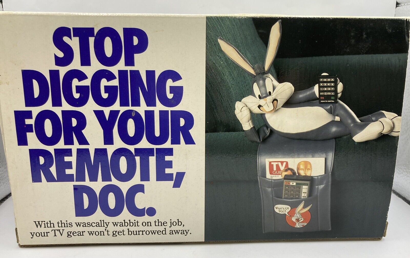 VINTAGE 1997  BUGS BUNNY TV Remote Control Organizer Looney Tunes Retro With Box