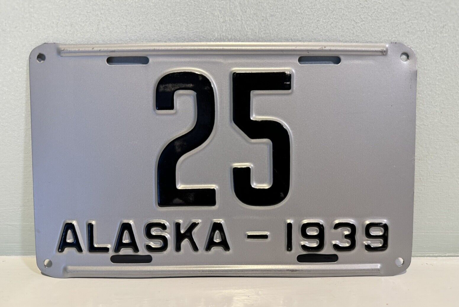 1939 Alaska License Plate 25 Good Roads Low Number ALPCA Garage Decor