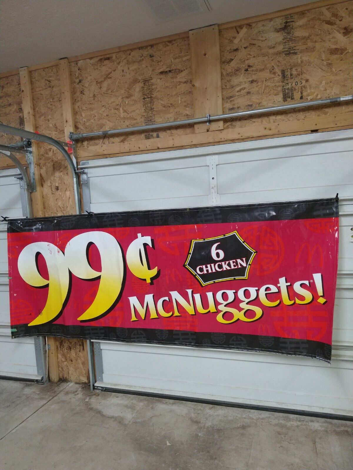 Vintage 1998 Chicken McNuggets 99 Cent Banner Sign Display Store Advertising (B)