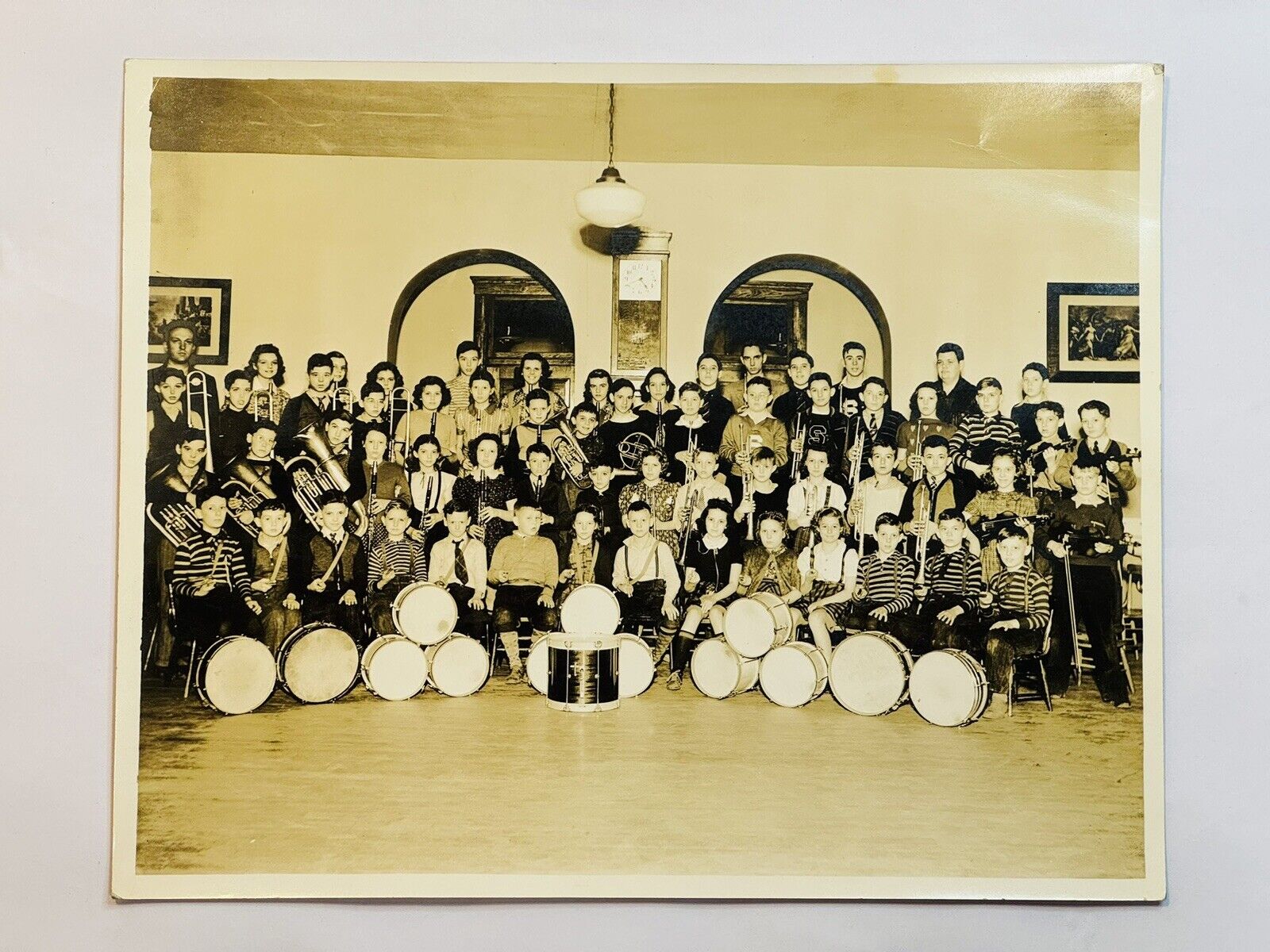 Vintage Photo 1930-1940’s Salem, Indiana Music Band Elementary High School Kids
