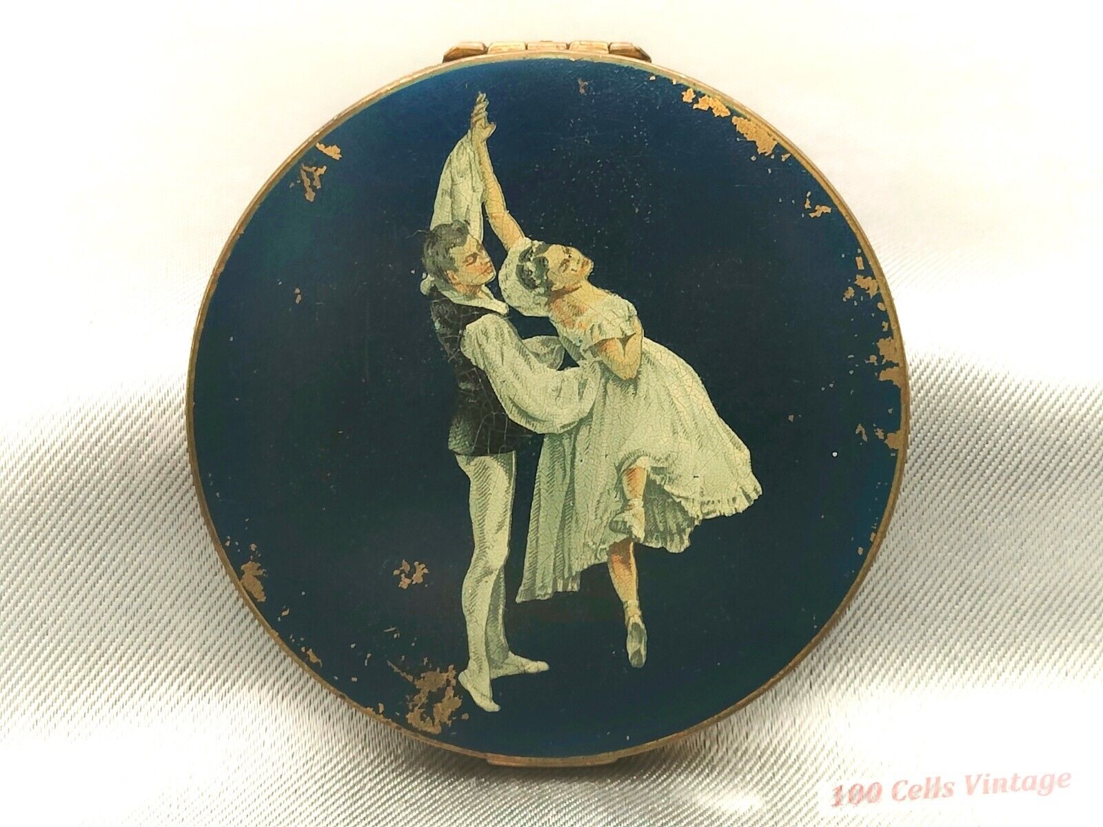 Stratton-Ballet Dancers MISSING MIRROR Vintage Ladies Powder Compact-8cm