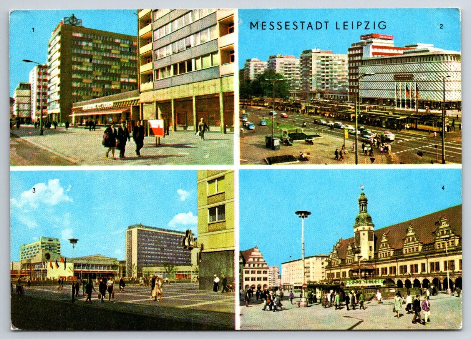 Vintage POSTCARD Germany Exhibition City Leipzig Multi-View