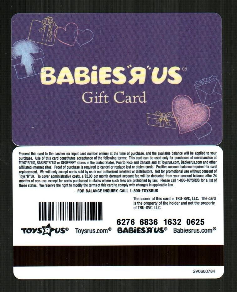 BABIES R US Hearts 2006 Gift Card ( $0 )