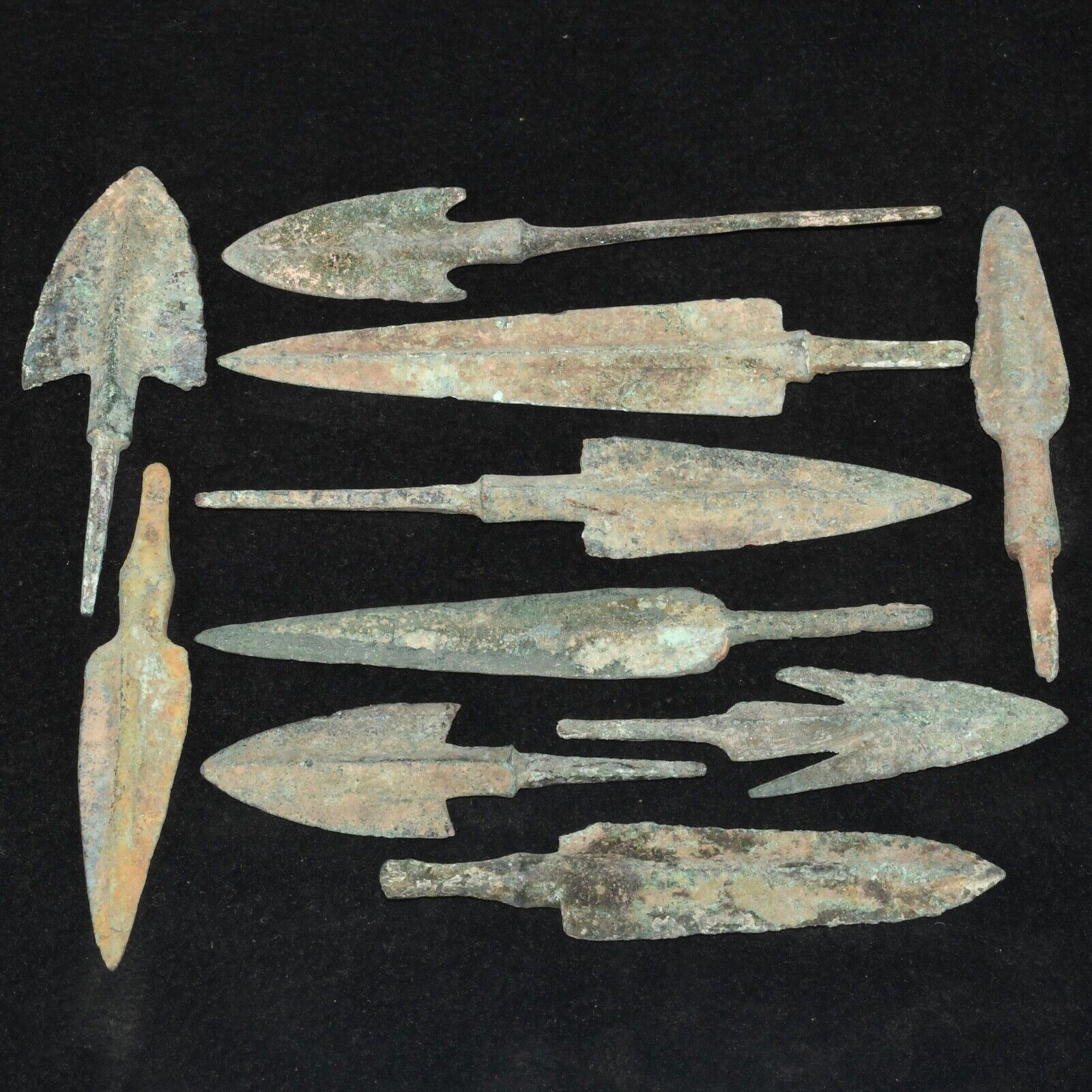 10 Ancient Near East Luristan Bronze Spear Heads Arrowheads Circa 1200-800 BC
