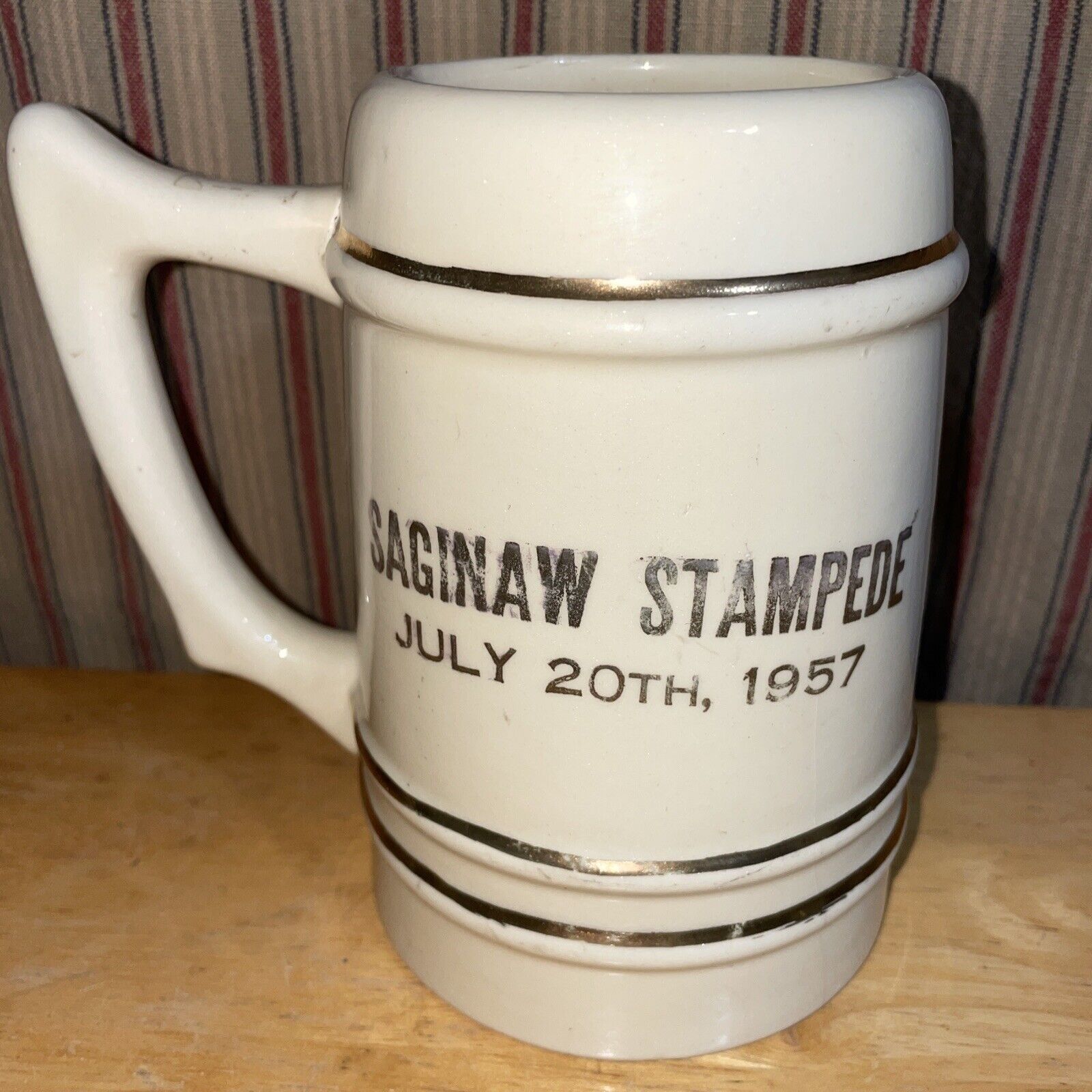 Rare Stein, Mug Saginaw Stampede  July 20th, 1957