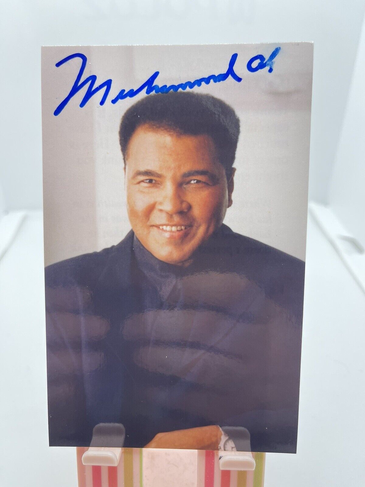 RARE Authentic Muhammad Ali Signed 3.5x5.5 AUTOGRAPH Post Card 🔥 Low Pop
