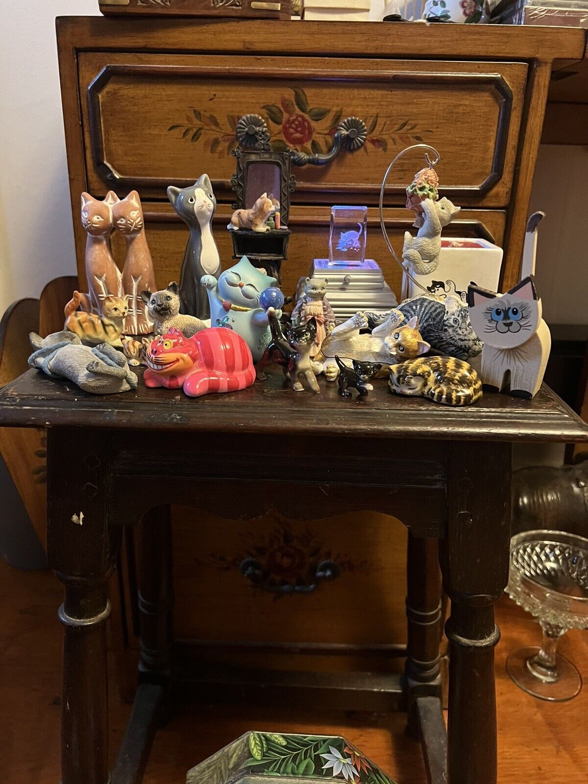 Collection Of Miscellaneous Cat Figurines And Items