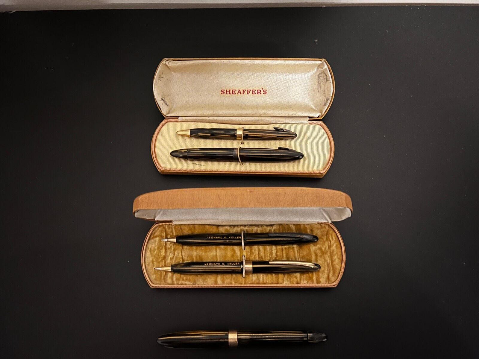 Vintage Sheaffer’s Pen & Pencil Set In Case Lifetime 14K Nib (+bonus pen set)