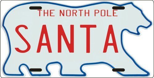 Santa Claus Christmas Decoration Ornament North Pole License Plate