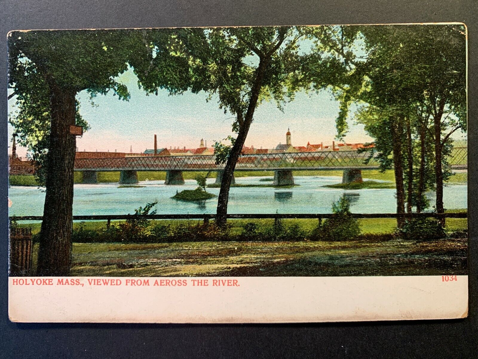 Postcard Holyoke MA - c1910s City View from Across Connecticut River