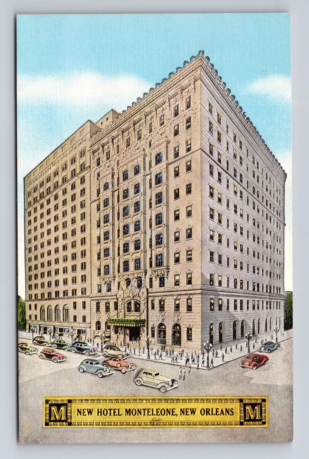 New Orleans LA-Louisiana, New Monteleone Hotel, Advertising Vintage Postcard