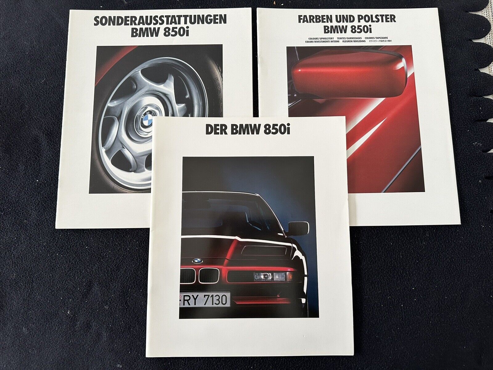 1992 BMW 850i Huge GERMAN Sales Brochure Set E31 8 Series Color Equipmnt Catalog