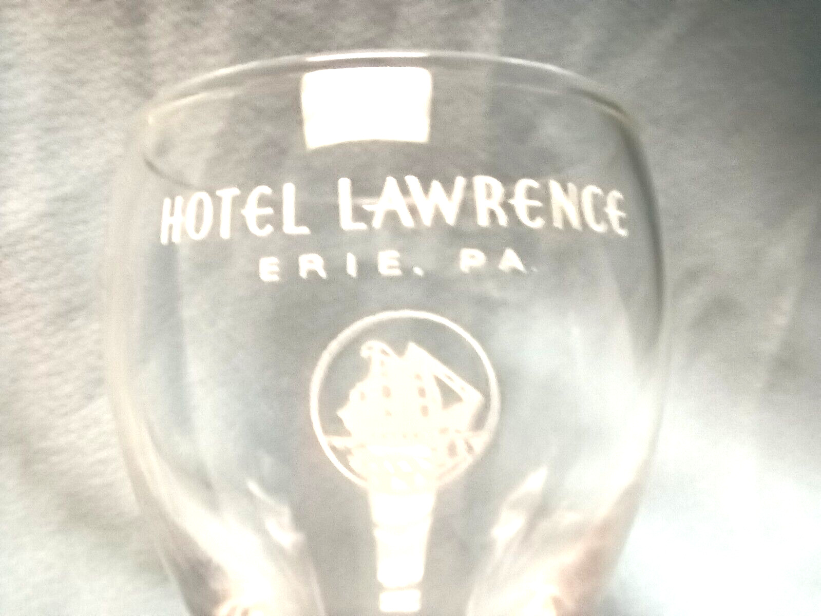 ERIE PA HOTEL LAWRENCE Glass ADVERTISING Wine TOASTING Tasting 5\