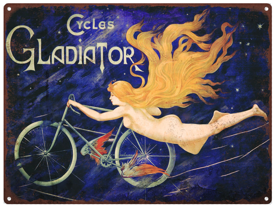 Gladiator Cycles bike Vintage Look Advertising Metal Sign 9 x 12 60066