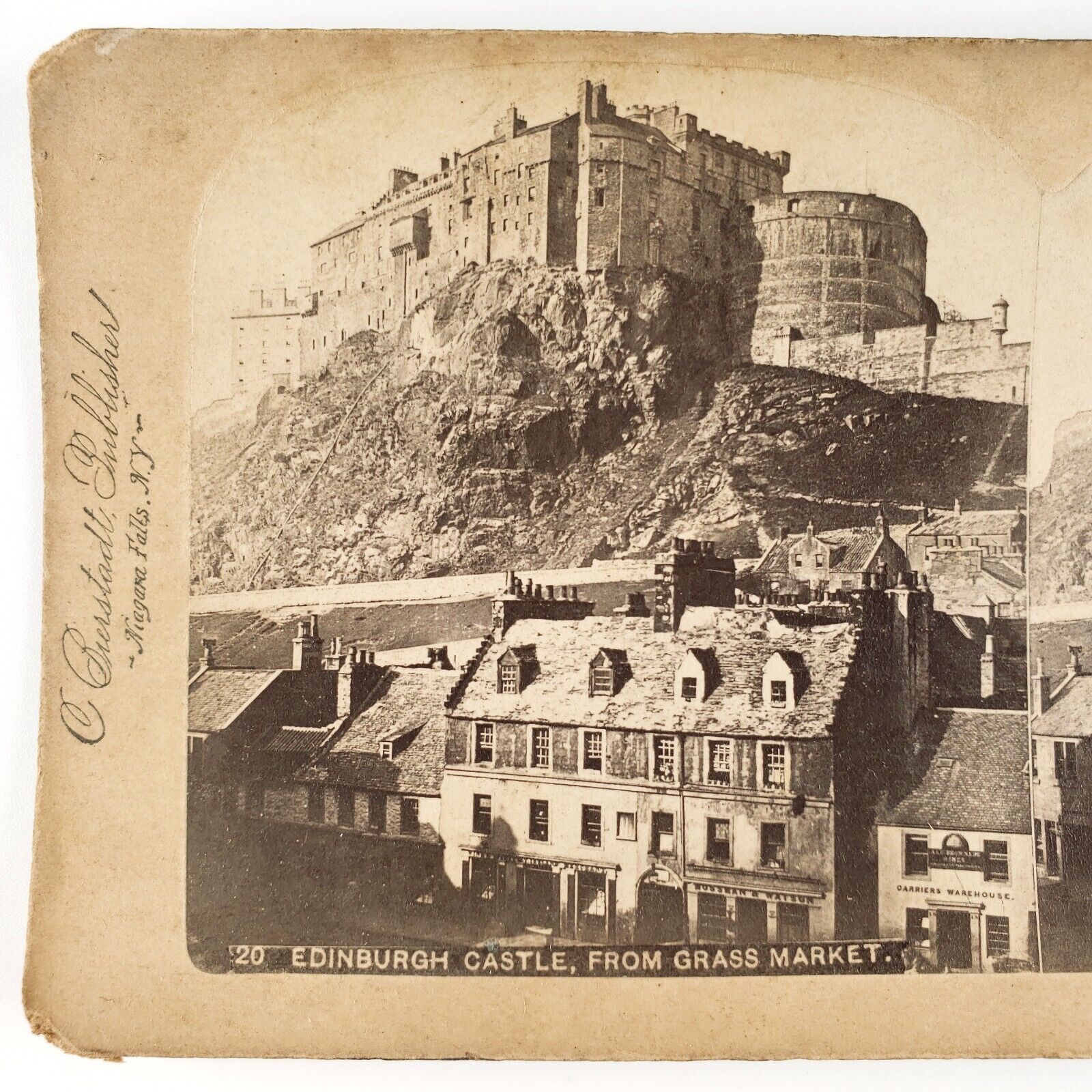 Edinburgh Castle Scotland Stereoview c1890 Charles Bierstadt Underwood Art H1321