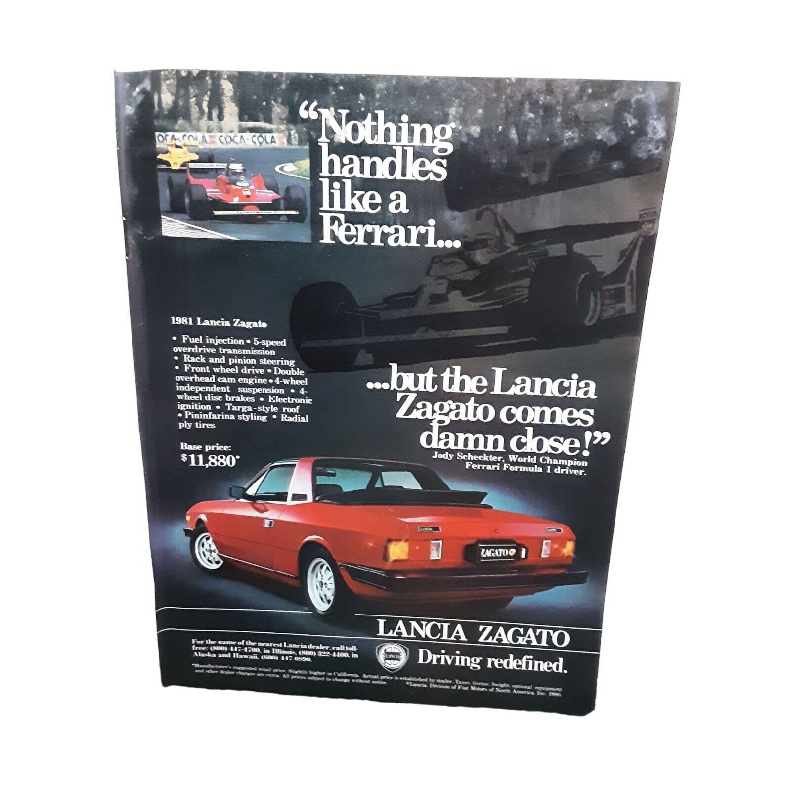 1981 Lancia Zagato Original Vintage Print ad