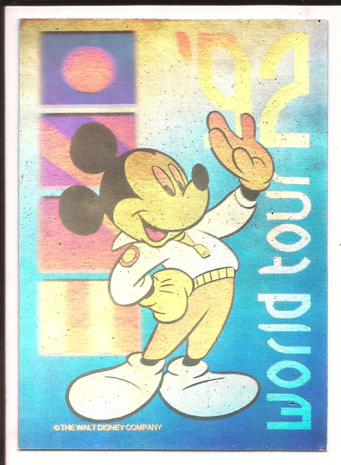 1992 Walt Disney Co. Mickey Mouse \'92 World Tour Hologram - Excellent Condition