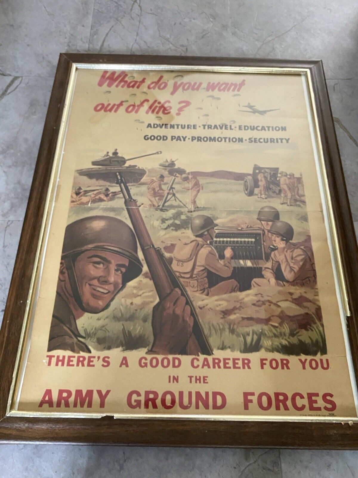 Original World War 2  Recruitment Poster Army FANTASTIC GRAPHICS