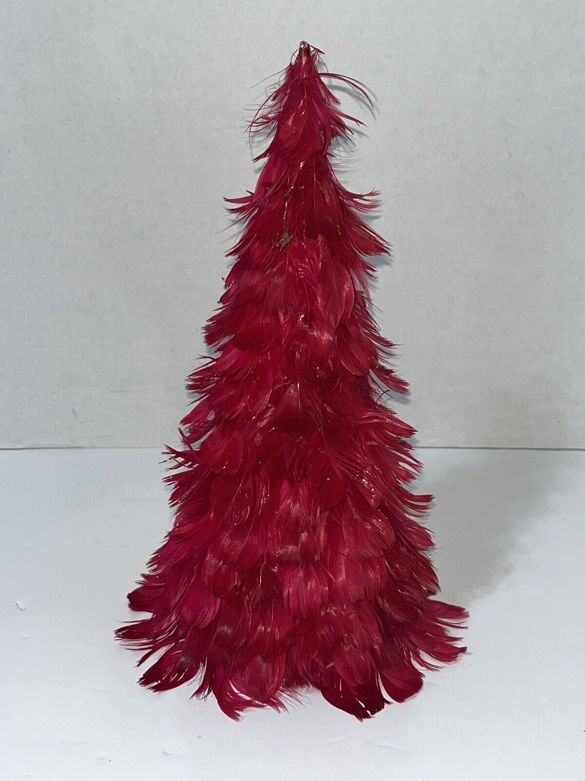 Vintage Magenta Dark Pink Feather Tree 11\