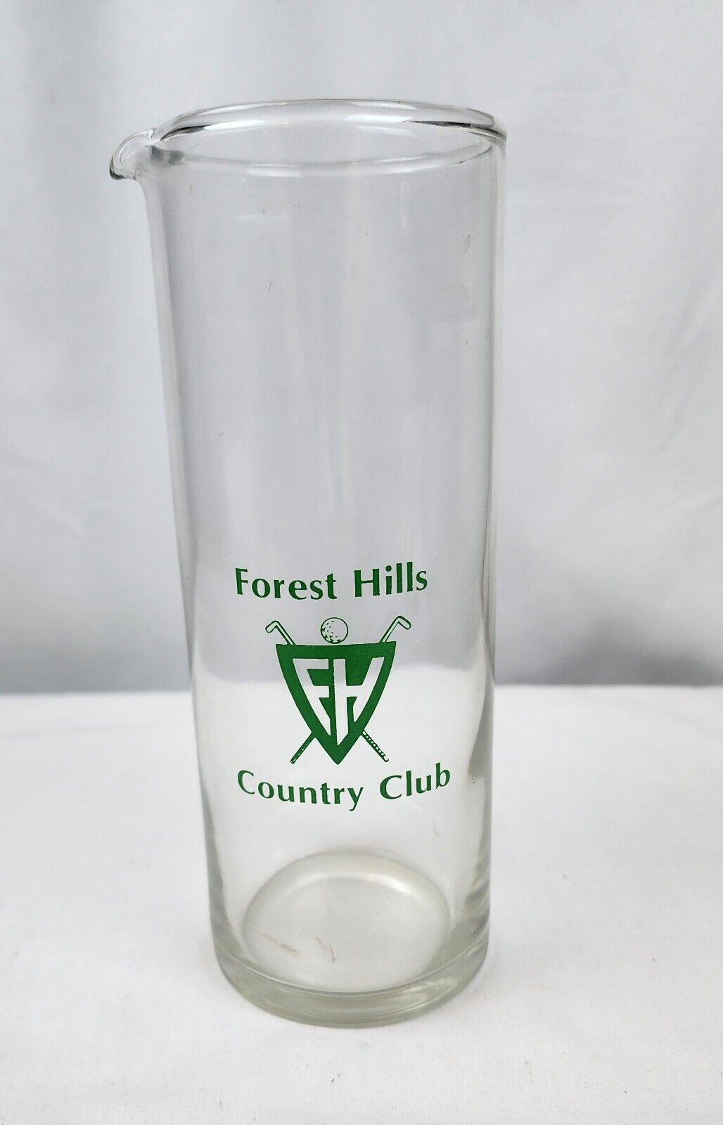 Forest Hills Country Club Drink Mixing Glass Advertising Piece Estate Sale Find 