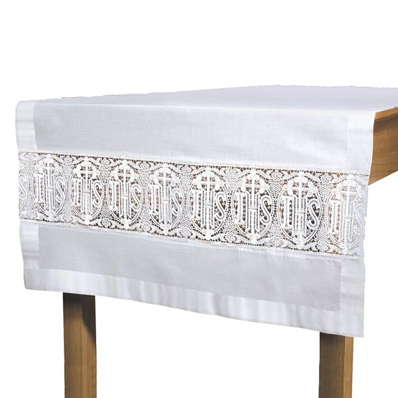 Altar Frontal Latin Cross and IHS Lace Only