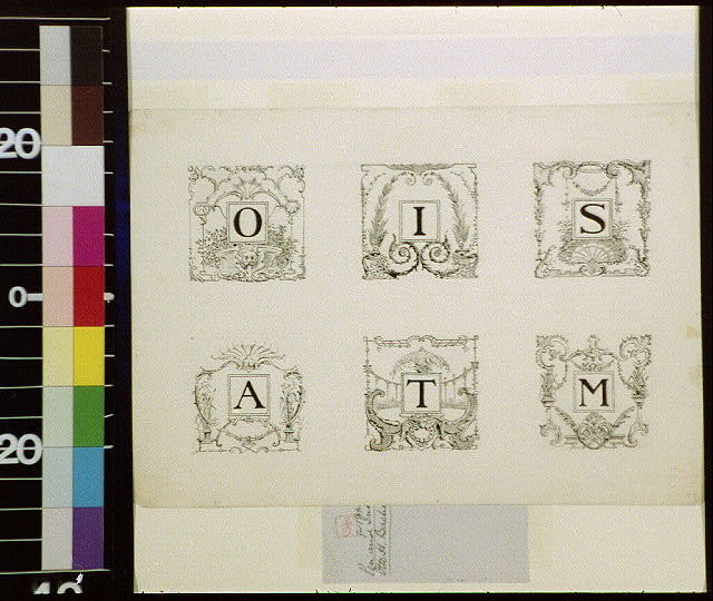 Photo:Letters,O,I,S,A,T,M,Decorative,1875-1909,Otto Henry Bacher