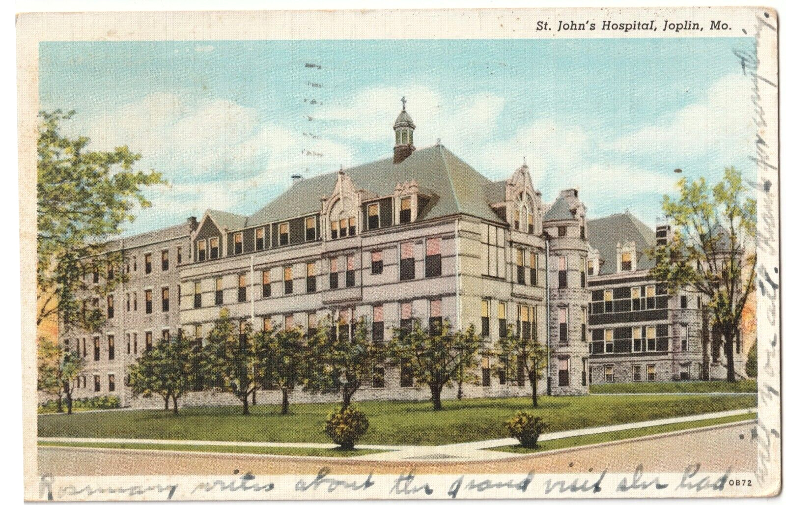 St. John\'s Hospital-Joplin, Missouri MO-1941 posted postcard