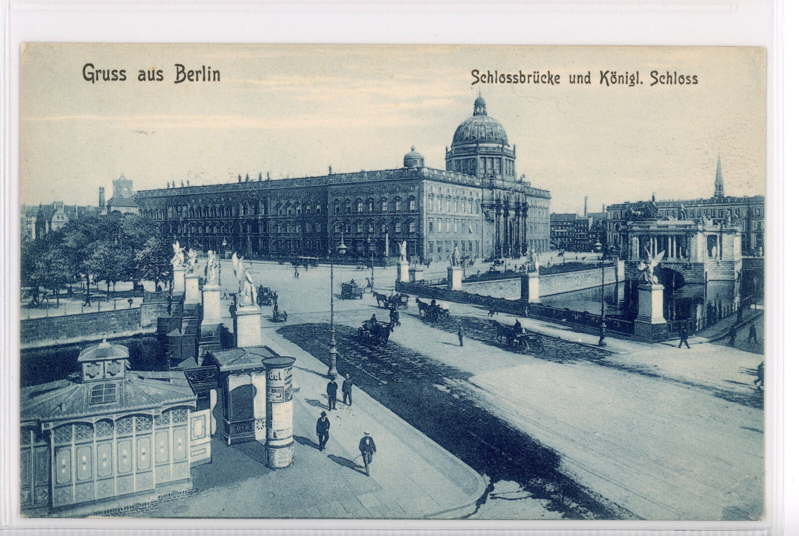 Castle Bridge & King\'s Castle Unter den Linden, Berlin Germany vintage postcard