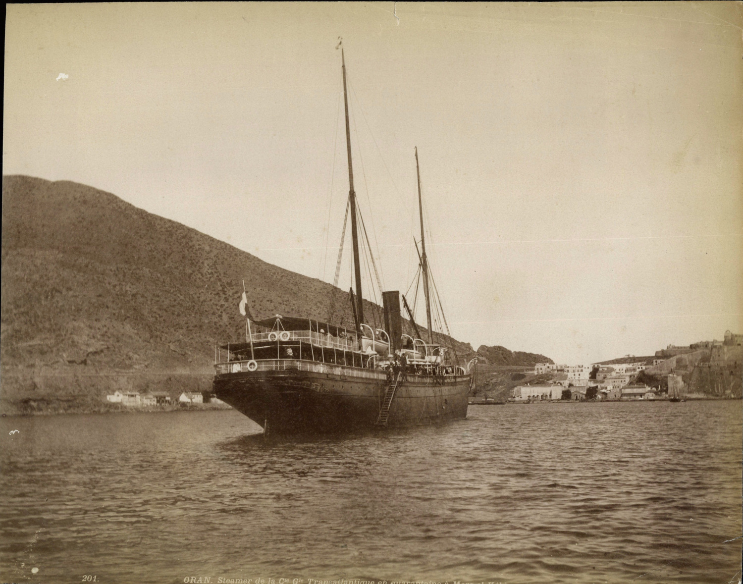 Neurdein, Algeria, Oran, Quarantined Transatlantic Company Steamer 