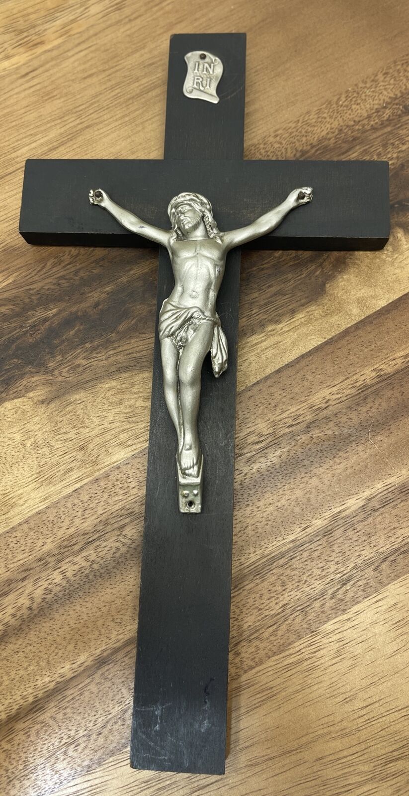 Crucifix Jesus on the Cross INRI Vtg 12\