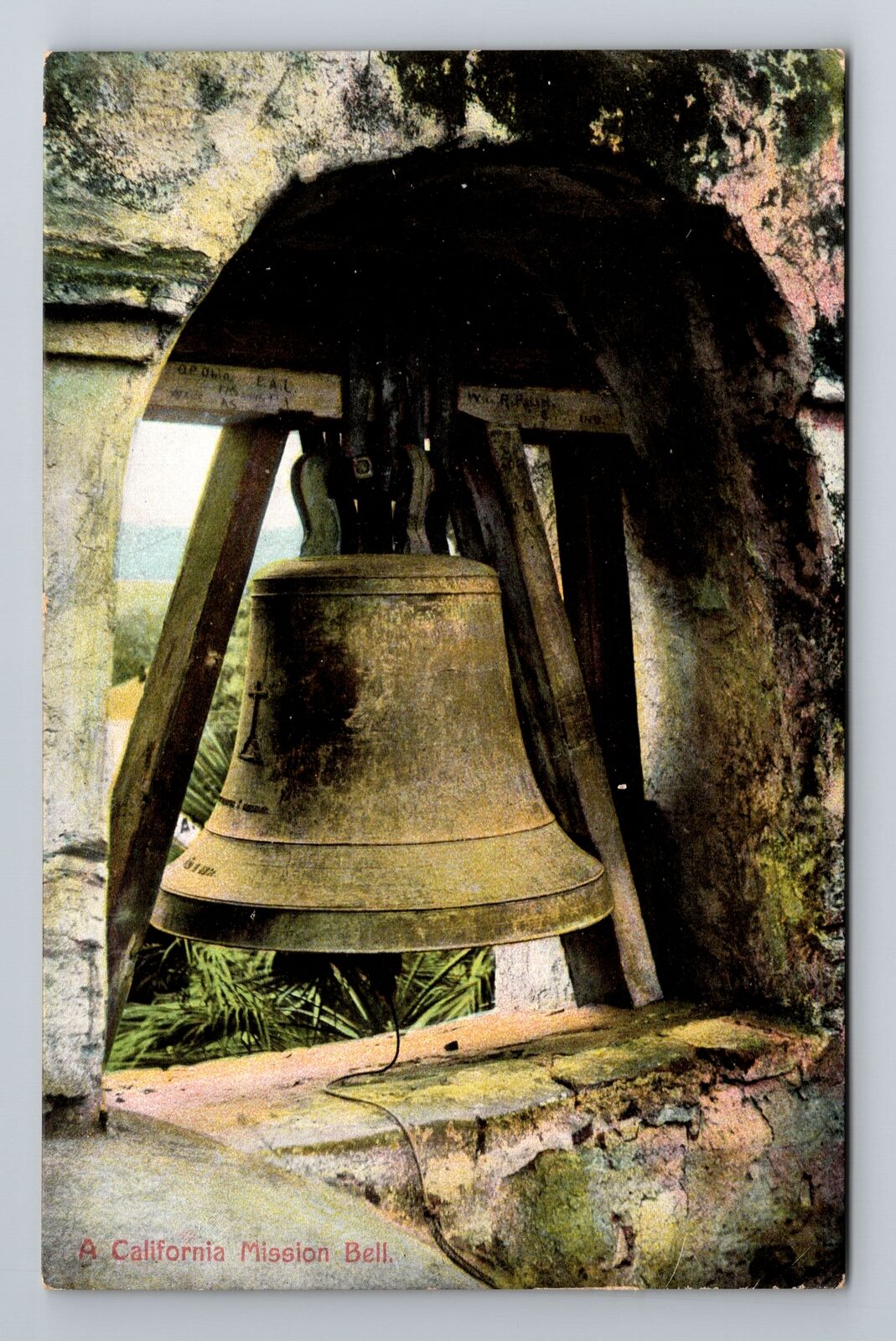CA-California, A California Mission Bell, Antique, Vintage Souvenir Postcard
