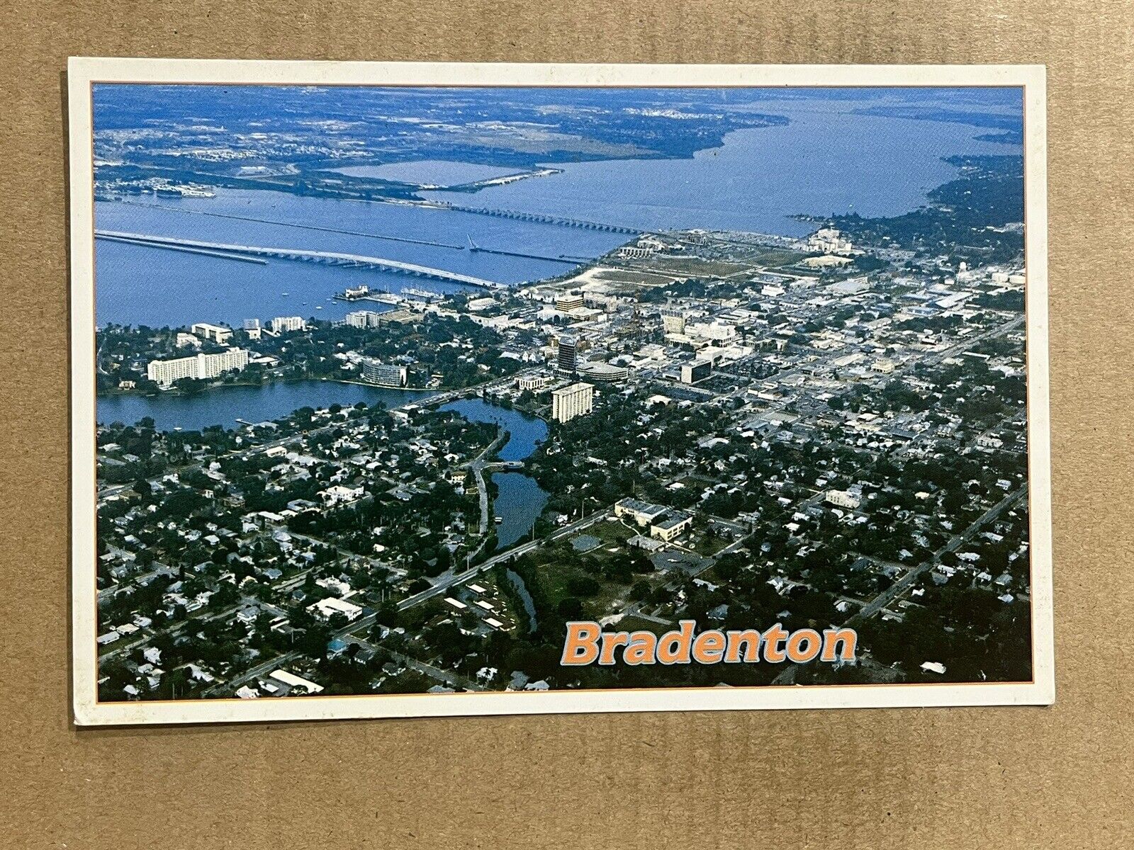 Postcard Bradenton FL Florida Manatee River Aerial View Vintage PC