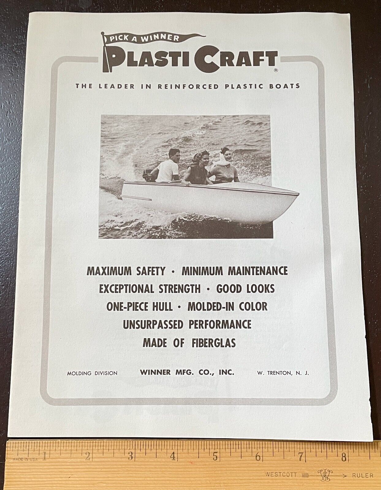 PlastiCraft Boats 12\'-14\' Runabouts 8\' Dinghy Dealer Sales Brochure 1950\'s