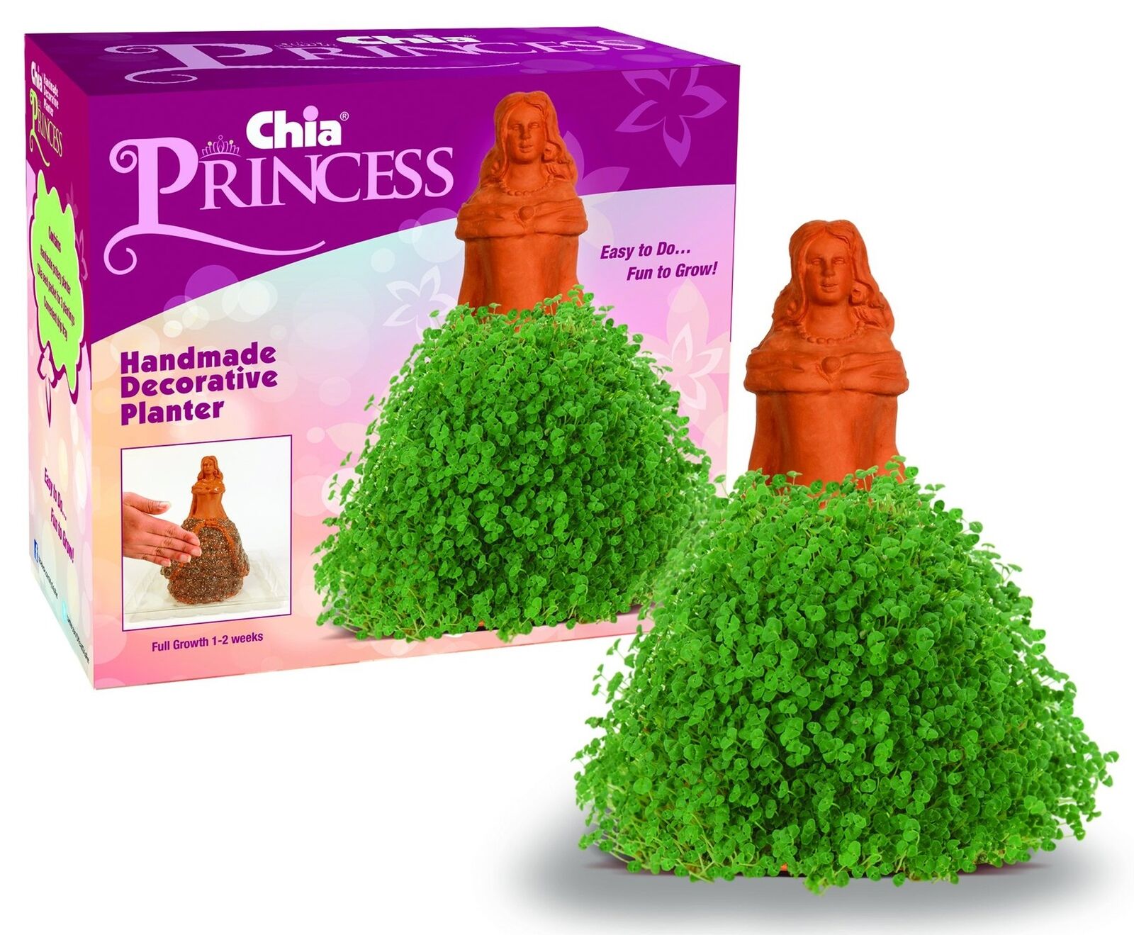 Chia Pet Princess with Seed Pack, Decorative Pottery Planter, Easy to Do and ...
