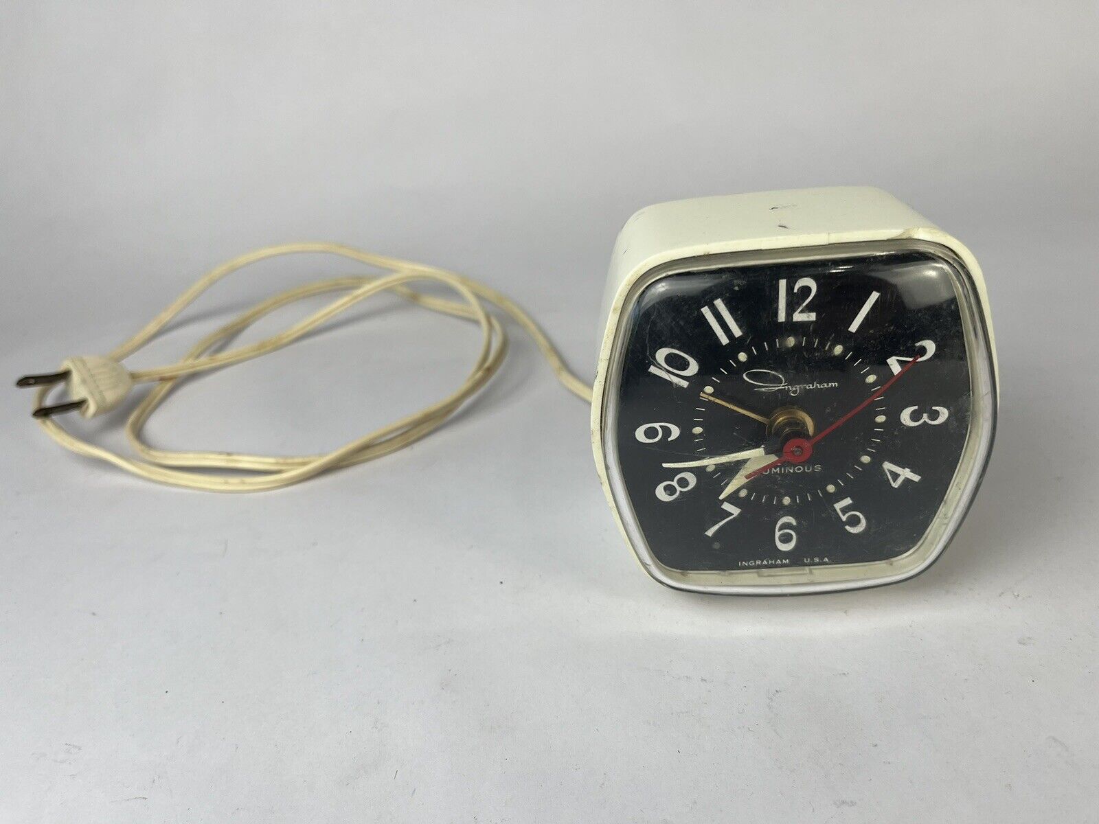 Vintage Retro MCM Ingraham Dapper Luminous Clock 34-200 Made USA WORKS